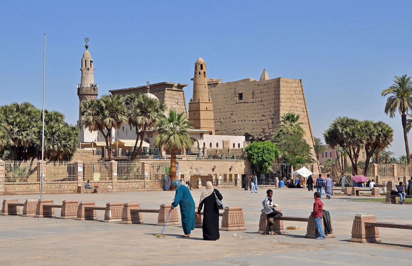 Luxor Temple at the entrance pylon